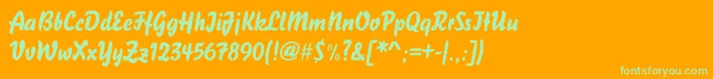 Blizzardd Font – Green Fonts on Orange Background