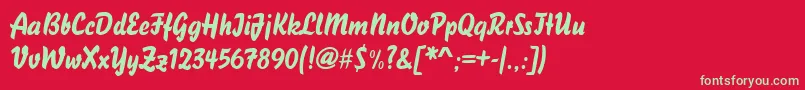 Blizzardd Font – Green Fonts on Red Background