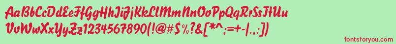 Blizzardd Font – Red Fonts on Green Background