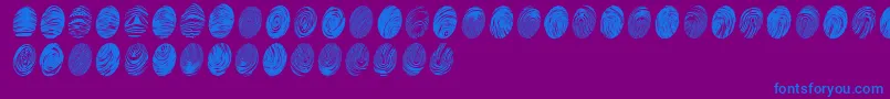 Fonte Powdrfp – fontes azuis em um fundo violeta