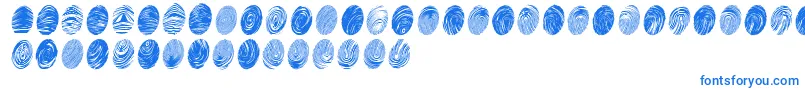 Czcionka Powdrfp – niebieskie czcionki na białym tle