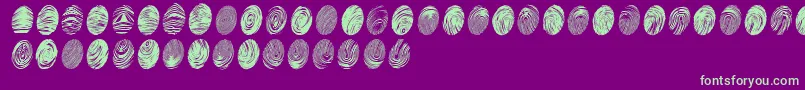 Powdrfp-fontti – vihreät fontit violetilla taustalla