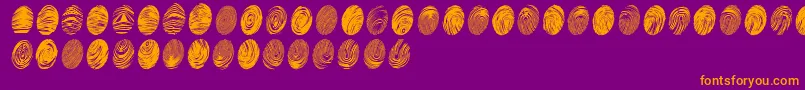 Powdrfp-fontti – oranssit fontit violetilla taustalla