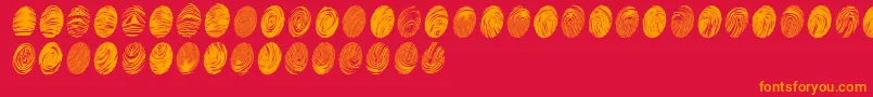 Czcionka Powdrfp – pomarańczowe czcionki na czerwonym tle