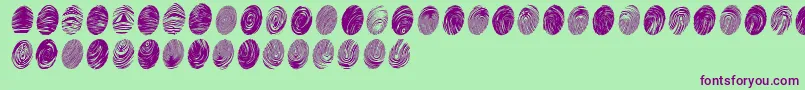 Powdrfp-fontti – violetit fontit vihreällä taustalla