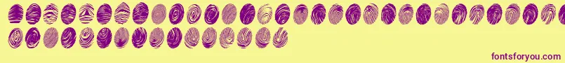 Powdrfp-fontti – violetit fontit keltaisella taustalla