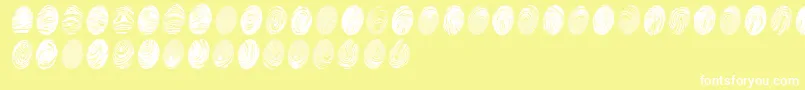 Czcionka Powdrfp – białe czcionki na żółtym tle