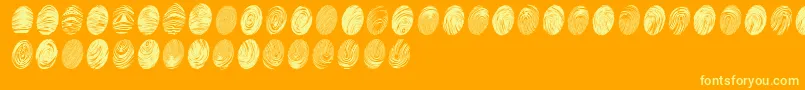 Fonte Powdrfp – fontes amarelas em um fundo laranja
