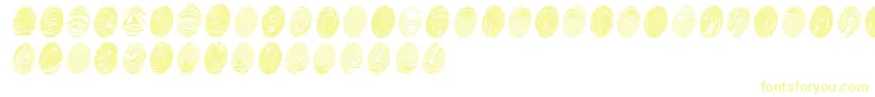 Czcionka Powdrfp – żółte czcionki na białym tle
