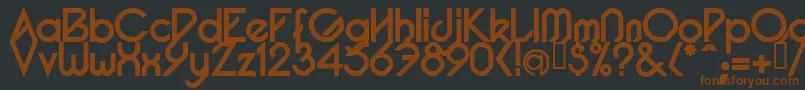 PacotillBold-fontti – ruskeat fontit mustalla taustalla