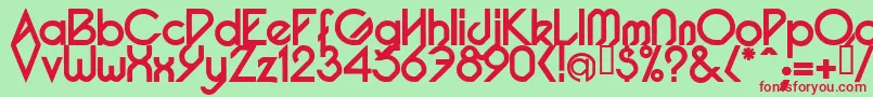 PacotillBold Font – Red Fonts on Green Background