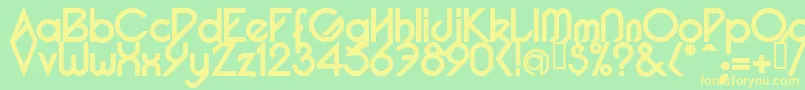 PacotillBold Font – Yellow Fonts on Green Background