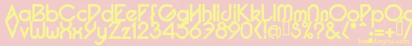 PacotillBold-Schriftart – Gelbe Schriften auf rosa Hintergrund