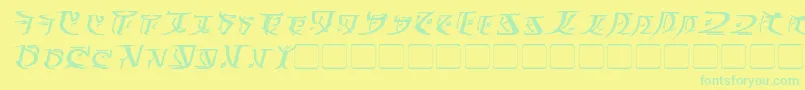 Police FalmerBoldItalic – polices vertes sur fond jaune