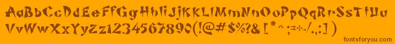 Шрифт PiSheng – коричневые шрифты на оранжевом фоне