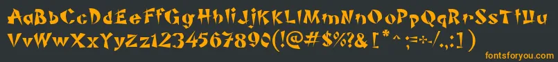 PiSheng Font – Orange Fonts on Black Background