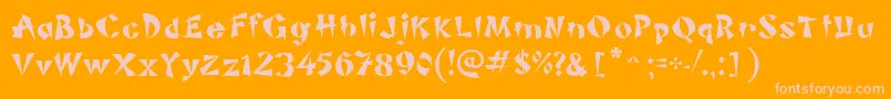 PiSheng-Schriftart – Rosa Schriften auf orangefarbenem Hintergrund