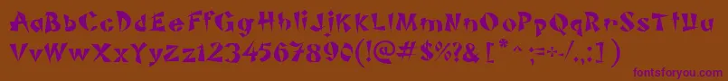 PiSheng Font – Purple Fonts on Brown Background