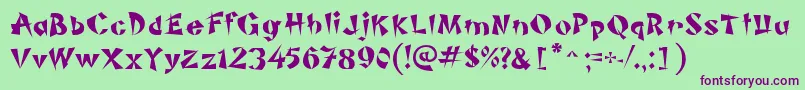 PiSheng Font – Purple Fonts on Green Background