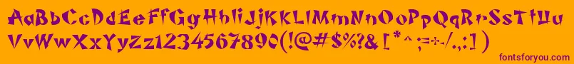 PiSheng Font – Purple Fonts on Orange Background