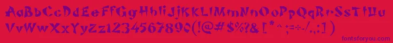 PiSheng Font – Purple Fonts on Red Background