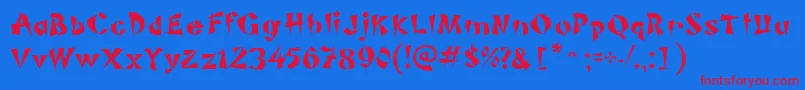 PiSheng Font – Red Fonts on Blue Background