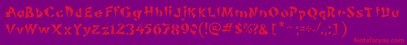PiSheng Font – Red Fonts on Purple Background