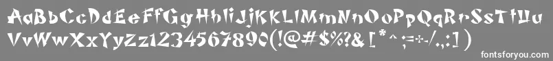 フォントPiSheng – 灰色の背景に白い文字