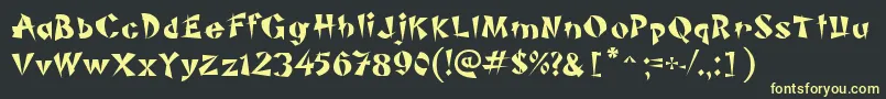 PiSheng Font – Yellow Fonts on Black Background