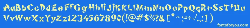 PiSheng Font – Yellow Fonts on Blue Background