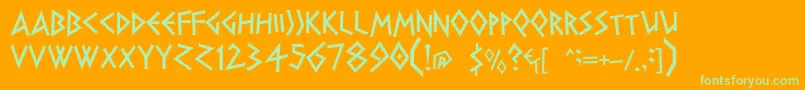 Dsgreecec-Schriftart – Grüne Schriften auf orangefarbenem Hintergrund