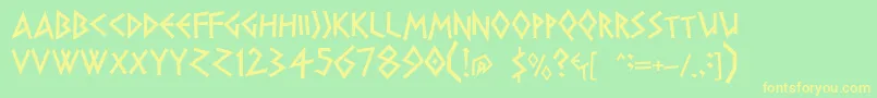 Dsgreecec Font – Yellow Fonts on Green Background
