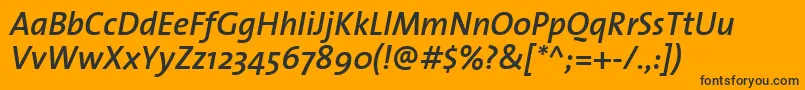 ThesanssemiboldItalic Font – Black Fonts on Orange Background
