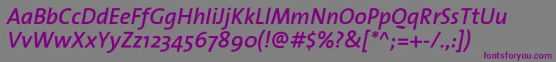 ThesanssemiboldItalic Font – Purple Fonts on Gray Background