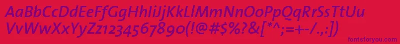 Шрифт ThesanssemiboldItalic – фиолетовые шрифты на красном фоне