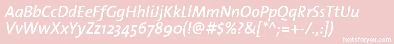 フォントThesanssemiboldItalic – ピンクの背景に白い文字