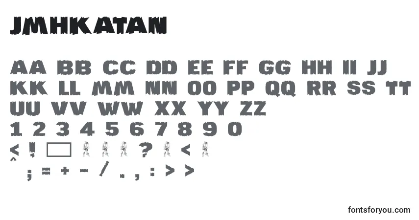 A fonte JmhKatan (77974) – alfabeto, números, caracteres especiais