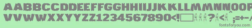 フォントJmhKatan – 緑の背景に灰色の文字