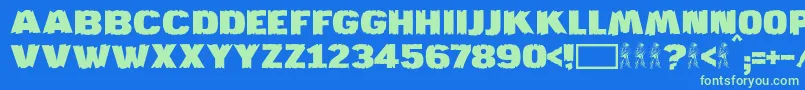 JmhKatan Font – Green Fonts on Blue Background