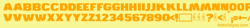 JmhKatan Font – Orange Fonts on Yellow Background