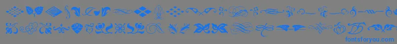 Typeembellishmentsone-Schriftart – Blaue Schriften auf grauem Hintergrund