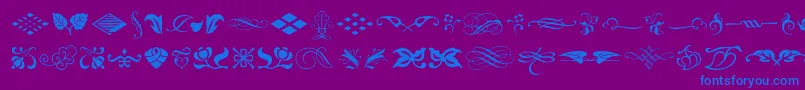 Typeembellishmentsone-Schriftart – Blaue Schriften auf violettem Hintergrund