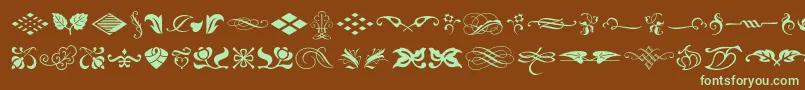 Typeembellishmentsone Font – Green Fonts on Brown Background