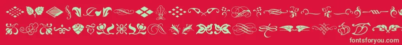 Typeembellishmentsone Font – Green Fonts on Red Background