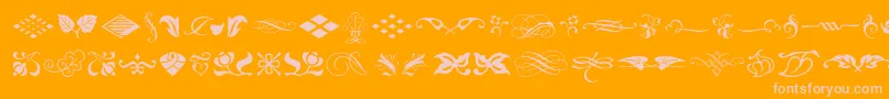 Fonte Typeembellishmentsone – fontes rosa em um fundo laranja