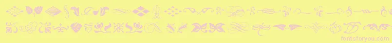 Typeembellishmentsone Font – Pink Fonts on Yellow Background