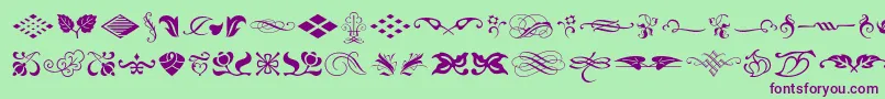 Typeembellishmentsone Font – Purple Fonts on Green Background