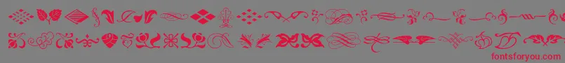 Typeembellishmentsone Font – Red Fonts on Gray Background