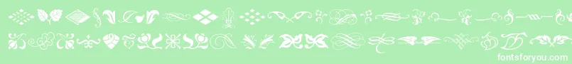 Typeembellishmentsone Font – White Fonts on Green Background