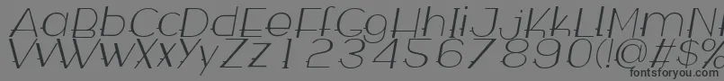 Fonte Wabeco Thinitalic – fontes pretas em um fundo cinza
